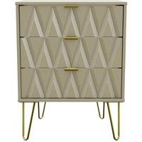 Welcome Furniture Ready Assembled Copenhagen Three Drawer Narrow Chest Mushroom, Grey