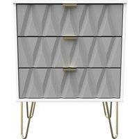 Welcome Furniture Ready Assembled Copenhagen Three Drawer Narrow Chest Shadow, Grey