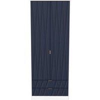 Welcome Furniture Ready Assembled Copenhagen Two Door Two Drawer Wardrobe Blue, Blue