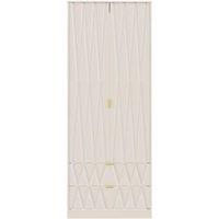 Welcome Furniture Ready Assembled Copenhagen Two Door Two Drawer Wardrobe Kashmir, Cream