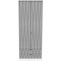 Welcome Furniture Ready Assembled Copenhagen Two Door Two Drawer Wardrobe Shadow, Grey