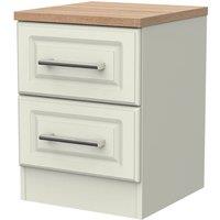 Welcome Furniture Ready Assembled Trent 2 Drawer Bedside Cabinet, Cream