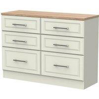 Welcome Furniture Ready Assembled Trent 6 Drawer Wide Chest Kaschmir Ask/Oak, Cream