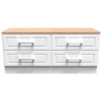 Ready Assembled 254325 Ds tre 4 drwr bed box wh ash, White