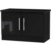 Ready Assembled Tedesca Compact TV Unit Black Gloss, Black