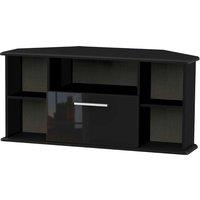Ready Assembled Tedesca Corner TV Unit Black Gloss, Black