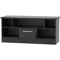 Ready Assembled Tedesca 1 Drawer TV Unit Black Gloss, Black