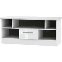 Ready Assembled Fourisse 1 Drawer TV Unit White Gloss, White