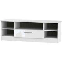 Ready Assembled Fourisse Wide TV Unit White Gloss, White