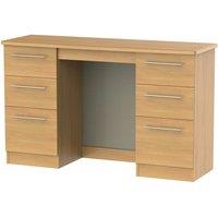 Ready Assembled Edina Pedestal Desk Modern Oak, Brown