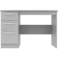 Ready Assembled Edina 3 Drawer Desk Grey Matt, Grey