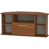 Ready Assembled Edina Corner TV Unit Walnut, Brown