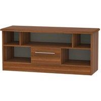 Ready Assembled Edina 1 Drawer TV Unit Walnut, Brown
