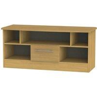 Ready Assembled Edina 1 Drawer TV Unit Modern Oak, Brown