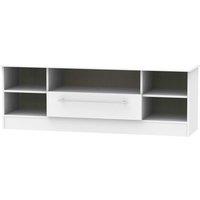 Ready Assembled Edina 1 Drawer Wide TV Unit Grey Matt, Grey
