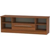 Ready Assembled Edina 1 Drawer Wide TV Unit Walnut, Brown