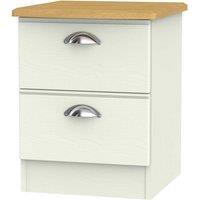 Welcome Furniture Ready Assembled Tilly 2 Drawer Bedside Cabinet Cream, Cream