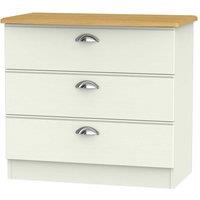 Welcome Furniture Ready Assembled Tilly 3 Drawer Chest Cream, Cream
