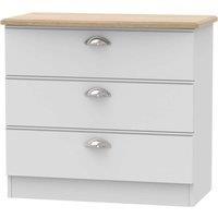 Welcome Furniture Ready Assembled Tilly 3 Drawer Chest Grey, Grey