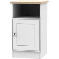 Welcome Furniture Ready Assembled Tilly 1 Door Bedside Cabinet Grey, Grey