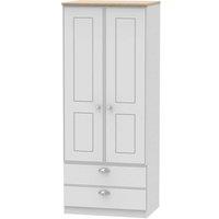 Welcome Furniture Ready Assembled Tilly 2 Door 2 Drawer Wardrobe Grey, Grey