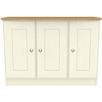 Ready Assembled Tilly 3 Door Sideboard Cream Ash/Oak, Cream