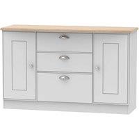 Ready Assembled Tilly 2 Door 3 Drawer Sideboard Grey, Grey