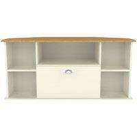 Ready Assembled Tilly Corner Tv Unit Cream Ash/Oak, Cream