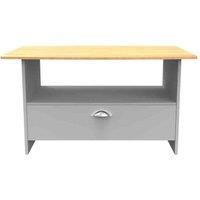 Ready Assembled Tilly Lamp Table With Drawer Grey Matt/Oak, Grey