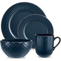 Tower Stoneware 16-Piece Empire Dinner Set - Navy, Blue