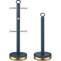Tower Empire 6-Cup Mug Tree and Towel Pole, Blue