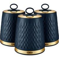 Tower Empire Set of 3 Canisters, Blue