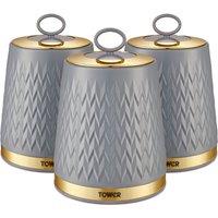 Tower Empire Set of 3 Canisters - Grey, Grey