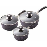 Tower Precision 3-Piece Non-Stick Saucepan Set, Black