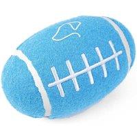 Zoon Squeaky Pooch 12cm Rugger Ball Dog Toy, Blue