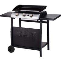 Callow Three Burner Gas Plancha with Stand, Black