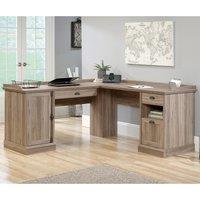 Teknik Barrister Home L-Shaped Desk - Salt Oak Finish, Cream