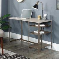 Teknik City Centre Desk - Champagne Oak Finish, White