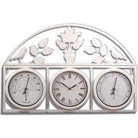 Garden Gear Outdoor Wall Clock and Weather Station - Cream, Cream