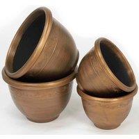 Garden Grow Antique Effect Planters - 4 Pack, Brown