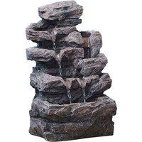 Garden Gear Serenity Rock Fall Indoor Outdoor Water Feature, Grey