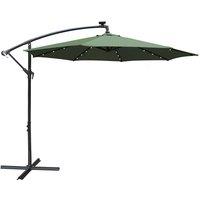 Airwave 3m Banana Hanging Parasol with Solar LED Spotlights (base not included) - Green, Green