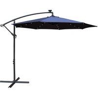 Airwave 3m Banana Hanging Parasol with Solar LED Spotlights (base not included) - Navy, Blue