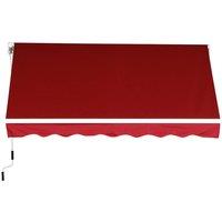 Outsunny Retractable Patio Awning - Red, Red