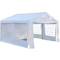 Outsunny 4 x 4m Garden Gazebo with Sides - White, White