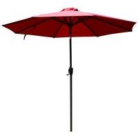 Outsunny 3m Parasol with Solar LED Lights (base not included) - Red, Red
