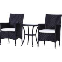 Outsunny Rattan Bistro Set - Black, Black