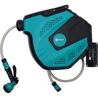 Durhand 15m Water Hose Reel with Adjustable Spray Nozzle, Green