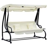 Outsunny 2 in 1 Patio Swing Seat Hammock Bed - Cream