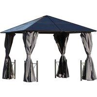 Outsunny Deluxe 3 x 3m Hardtop Gazebo, Black